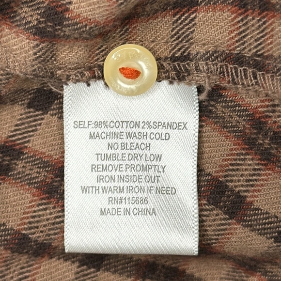 Johnny Was 3J Workshop Women’s Brown Ombre Plaid Flannel Button Down Shirt M - Picture 9 of 11